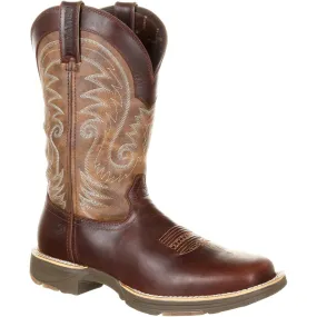 Durango Men's Ultra-Lite 12" Square Toe WP Western Boot- Brown- DDB0137