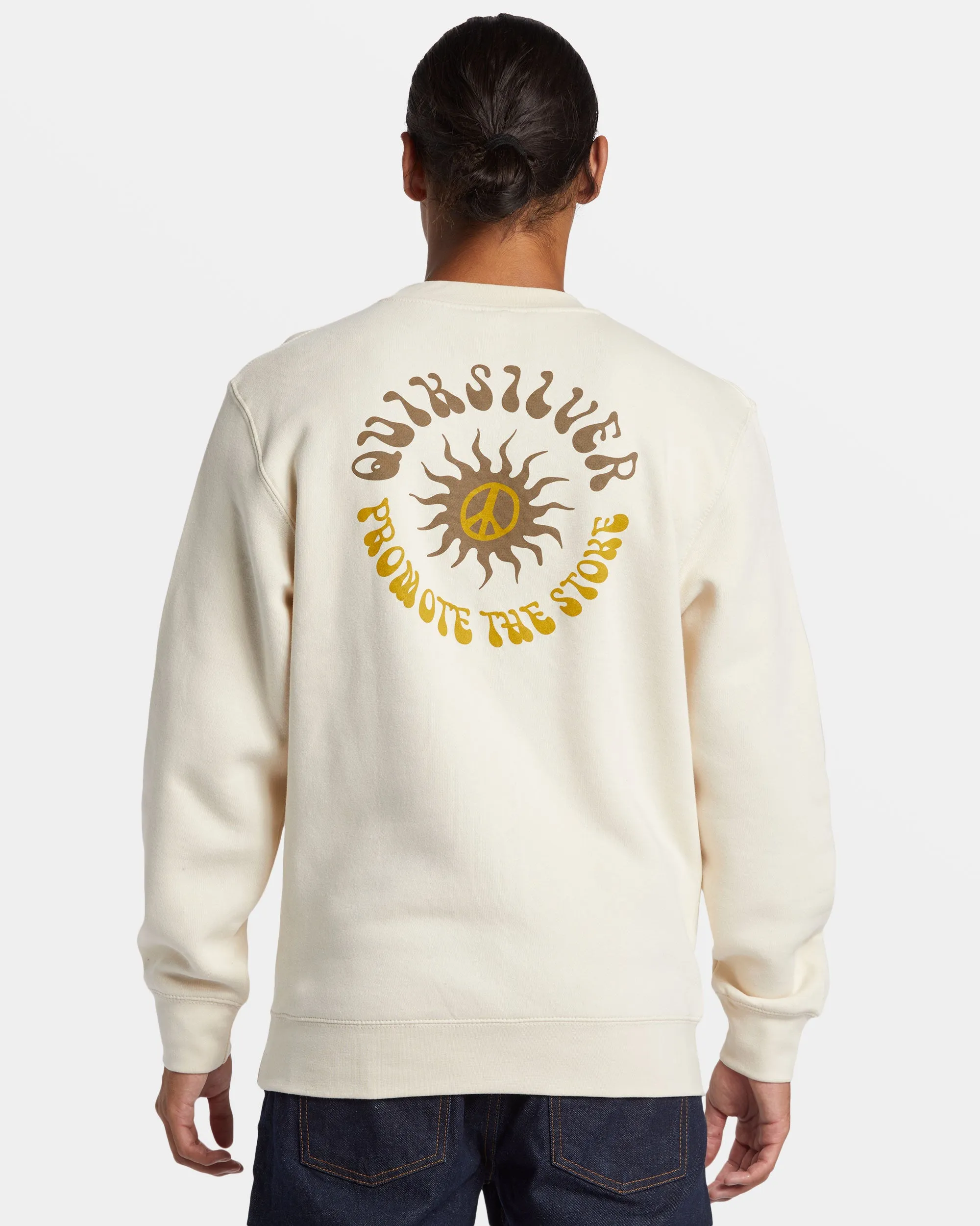 E Peace Out Crew Neck Sweatshirt - Birch