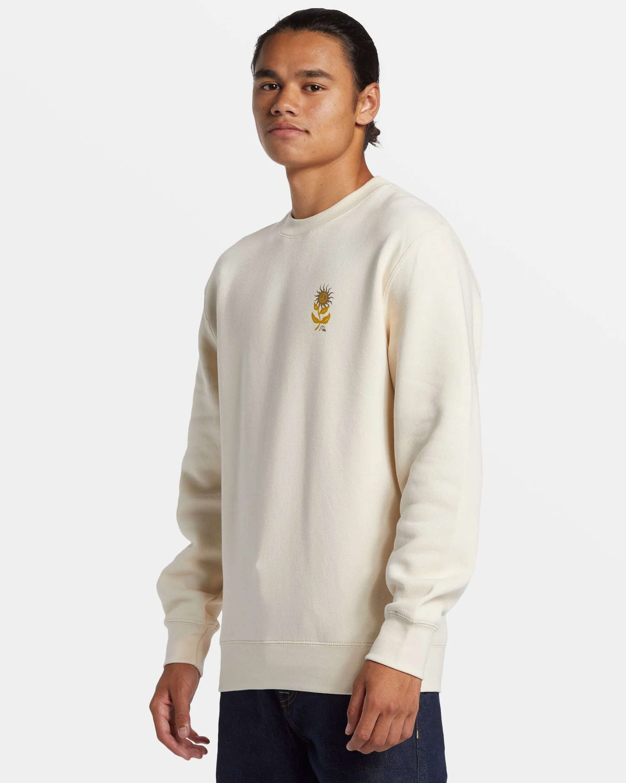 E Peace Out Crew Neck Sweatshirt - Birch