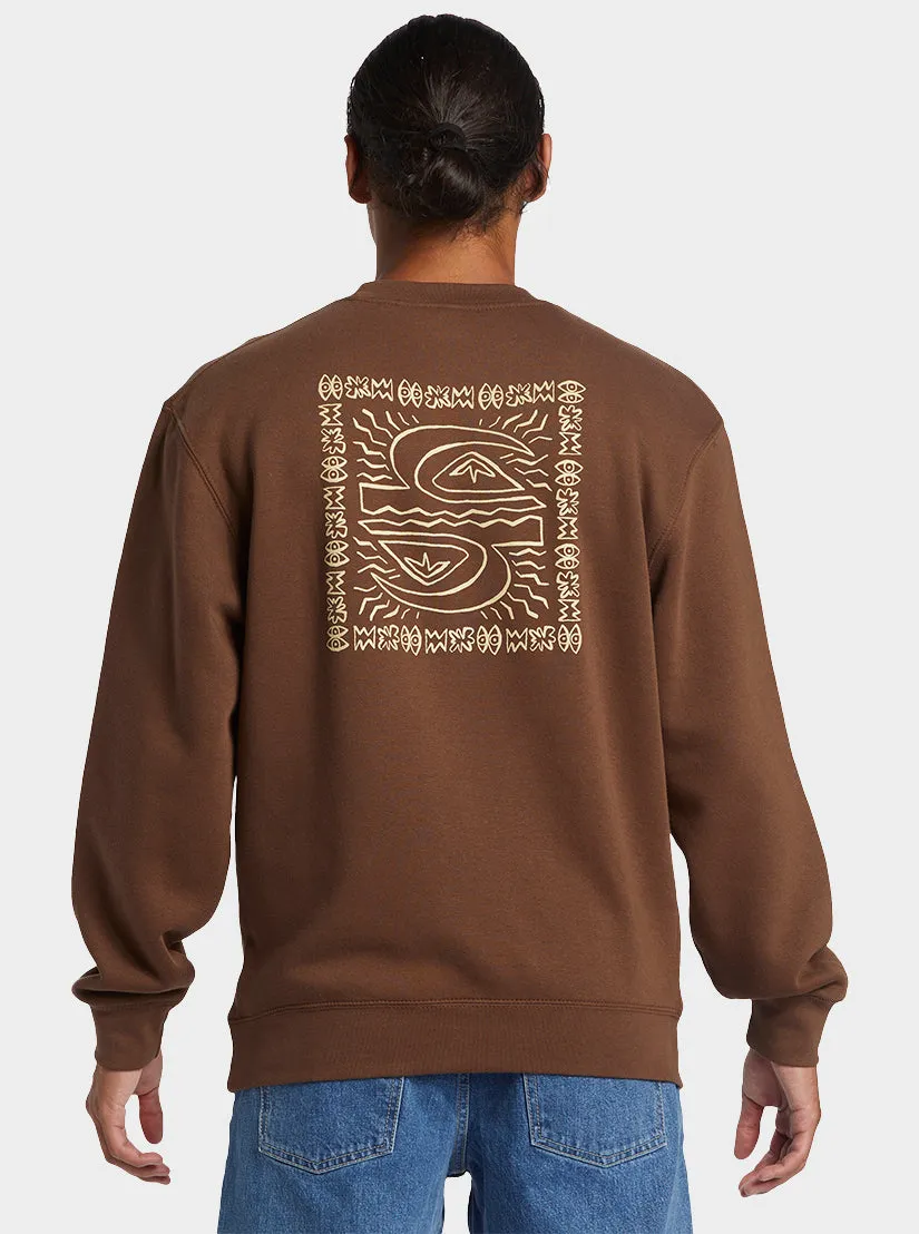 E Peace Out Crew Neck Sweatshirt - Chestnut