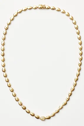 EAST-WEST PEAR SHAPE BEZEL DIAMOND TENNIS NECKLACE