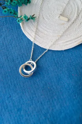 Entangled Circles Sterling Silver Chain Necklace