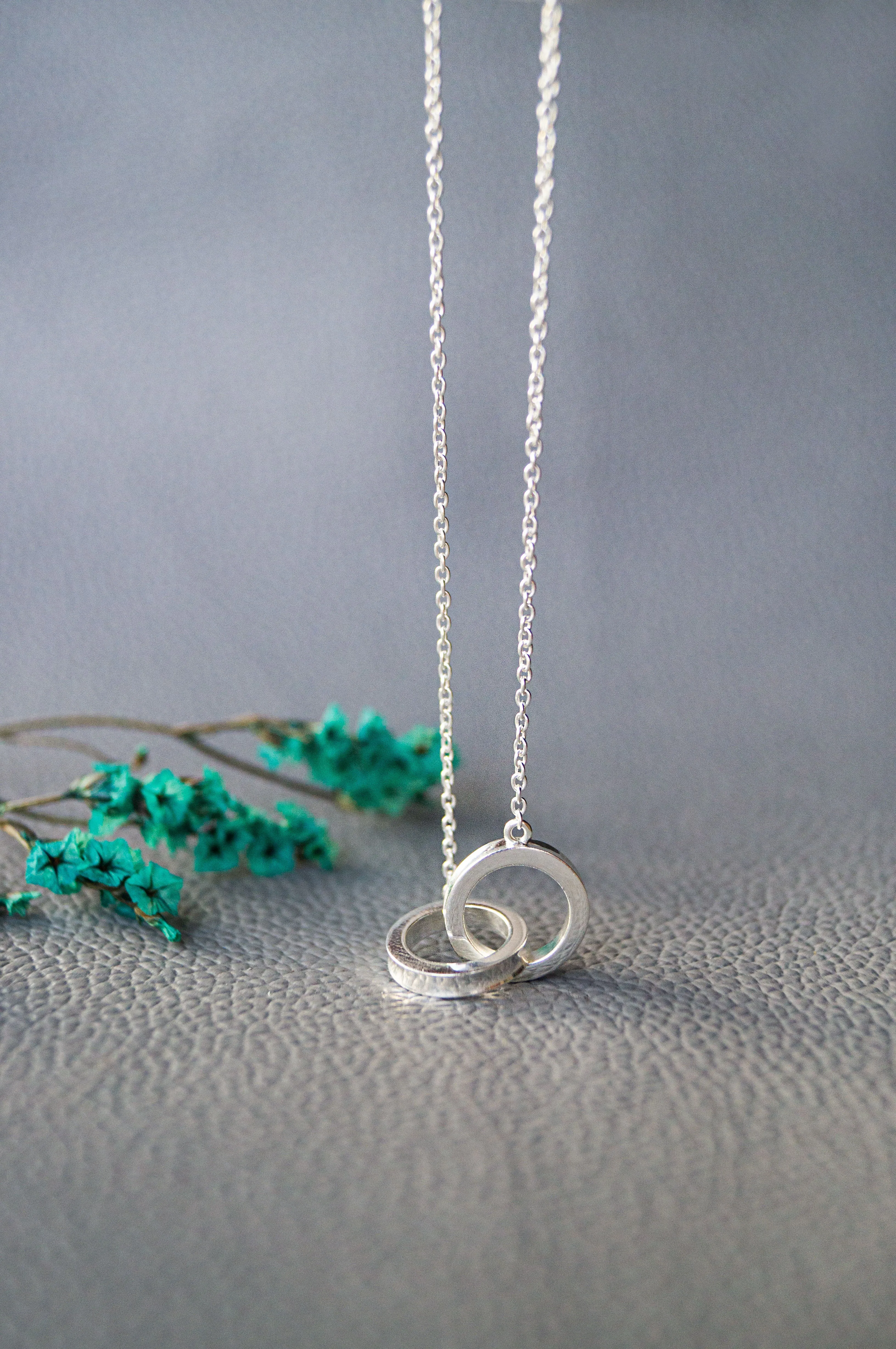 Entangled Circles Sterling Silver Chain Necklace