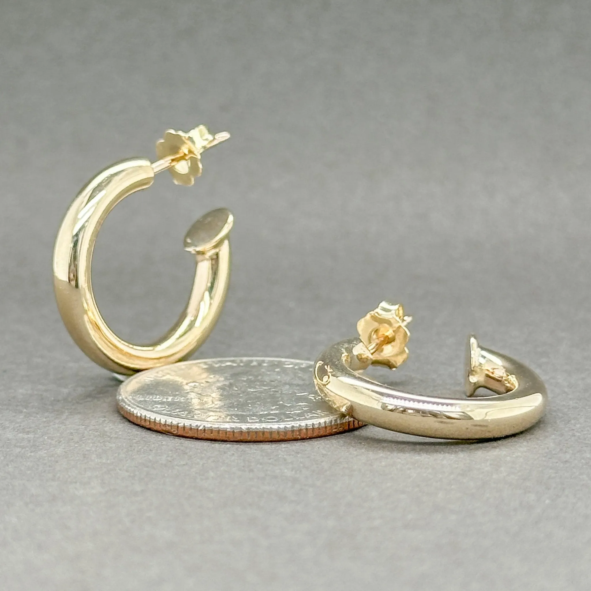 Estate 14K Y Gold 20.8mm Hoop Earrings