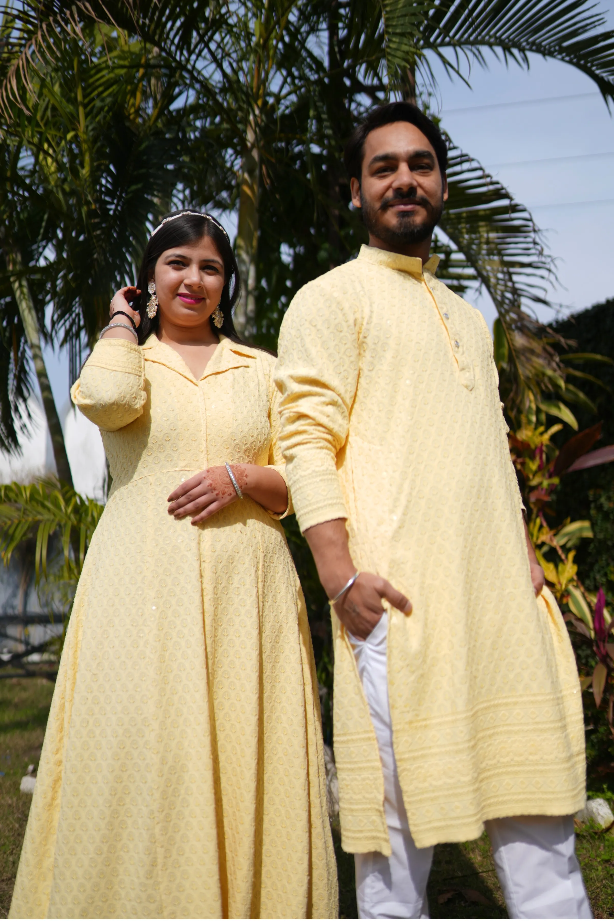 Festive Lemon Sequined Kurta