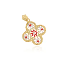 Floral Enamel Clover Charm