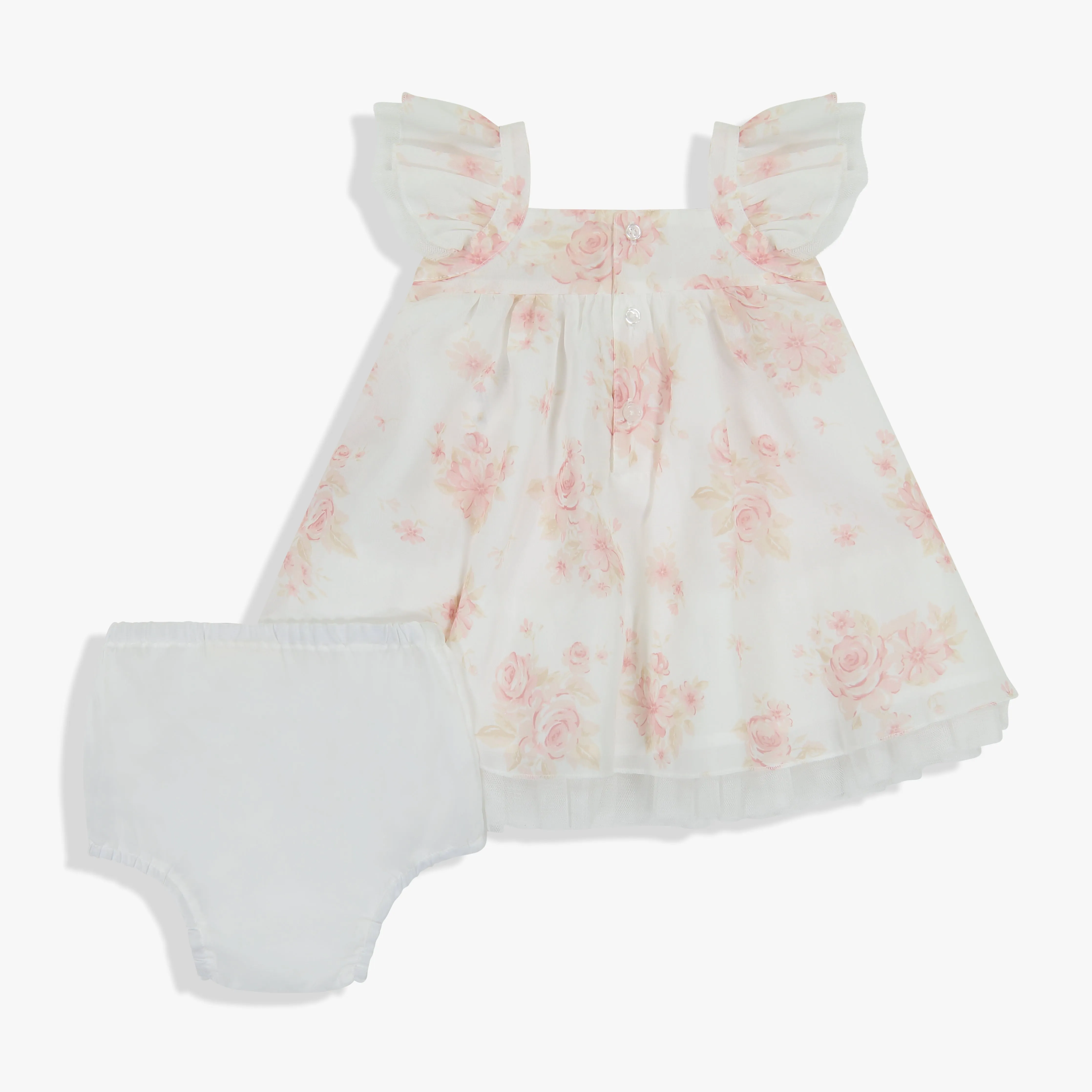 Girls Floral Chiffon Dress & Panty Set