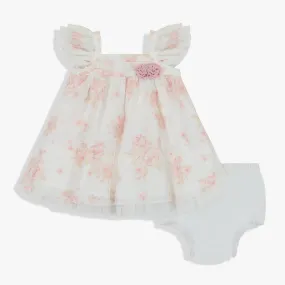 Girls Floral Chiffon Dress & Panty Set