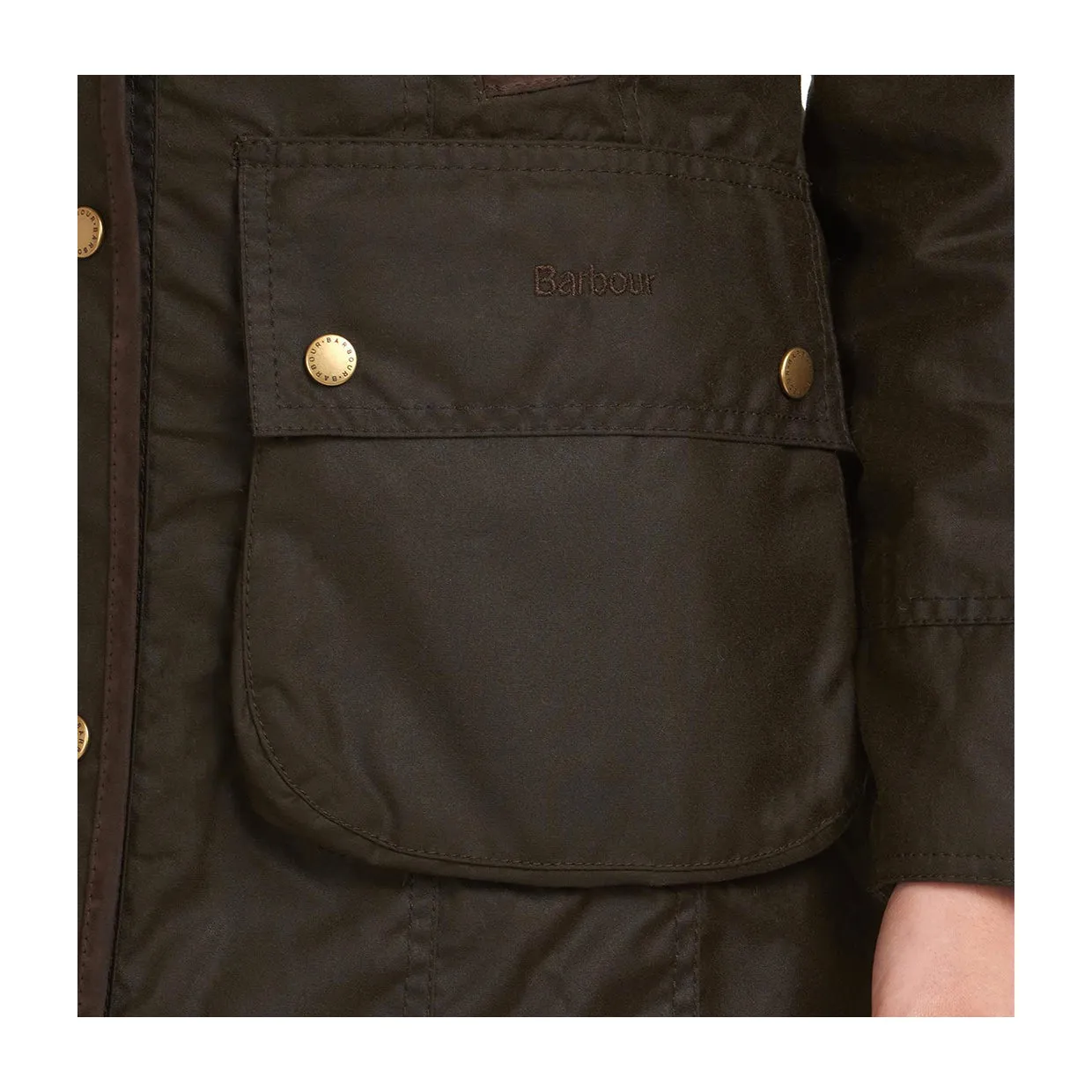 Giubbino Barbour Donna Bower Wax Verde Oliva