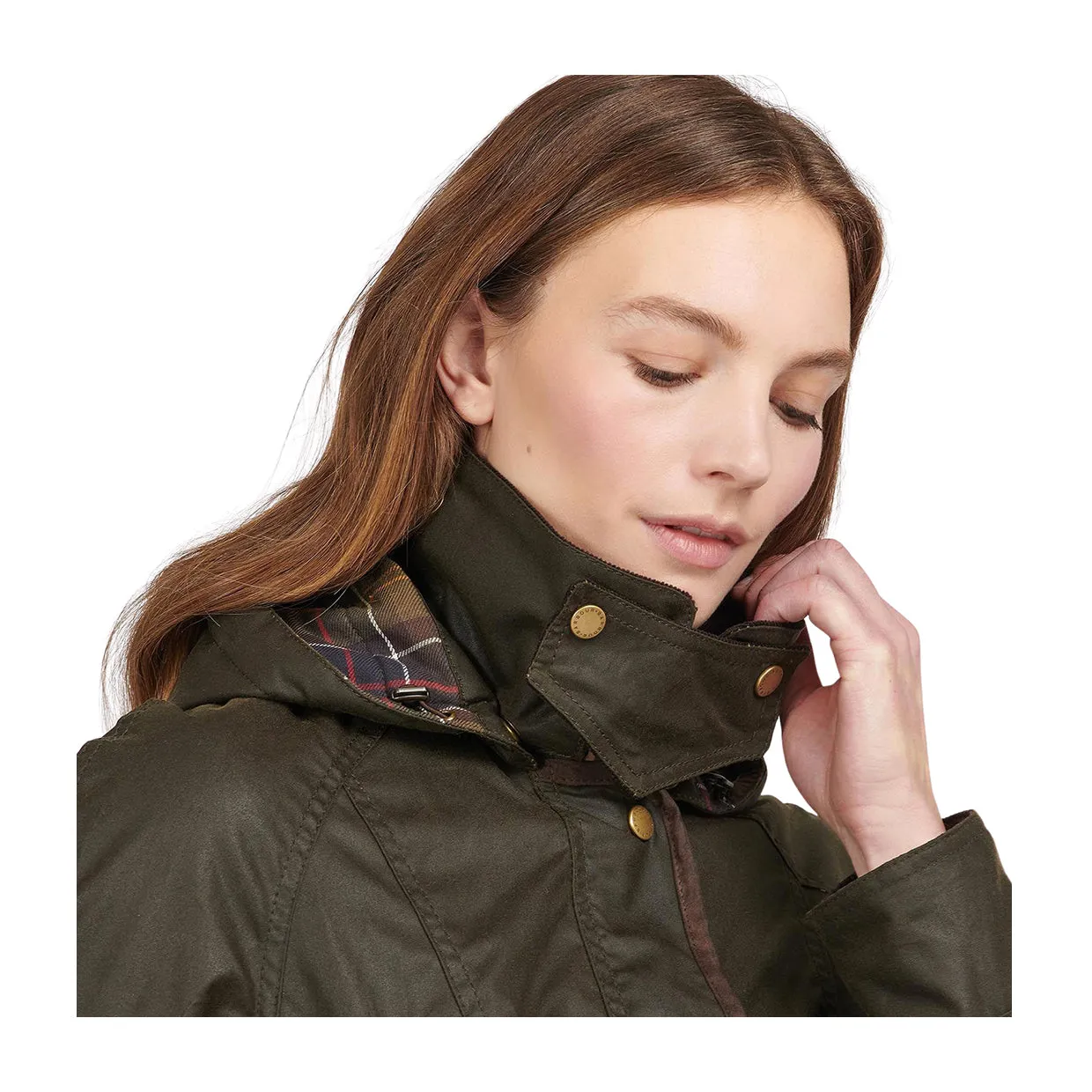 Giubbino Barbour Donna Bower Wax Verde Oliva