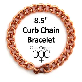 Heavy Copper Bracelet Chain BC76R Solid Copper 10mm Curb Chain Bracelet 8.5 Inch