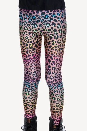 High Shine Long Legging - Leopard Neon Rainbow