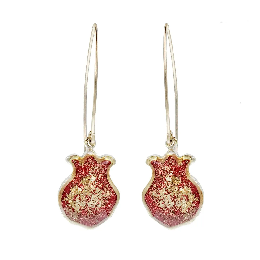 Israeli Pomegranate Gold Dust Earrings