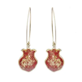 Israeli Pomegranate Gold Dust Earrings