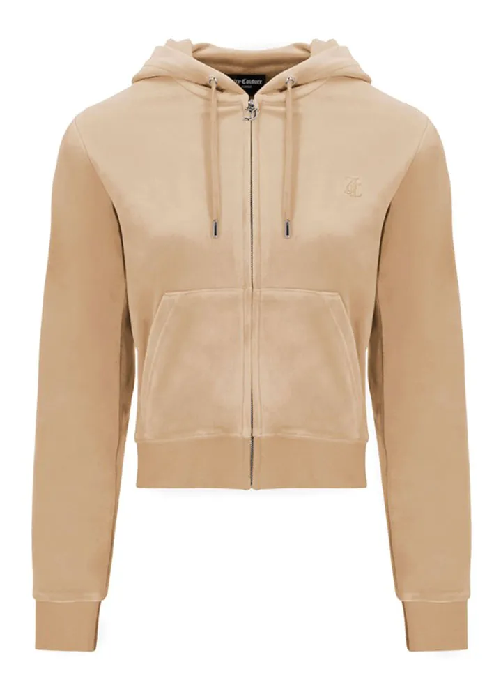 Juicy Couture Robertson Classic Velour Hoodie - Nomad Sand