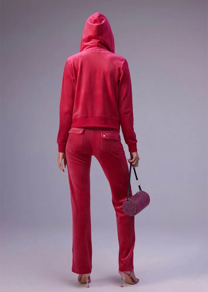 Juicy Couture Robertson Classic Velour Hoodie - raspberry sorbet