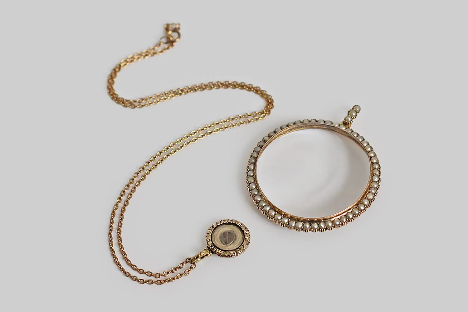 Large Early Victorian Magnifying Locket