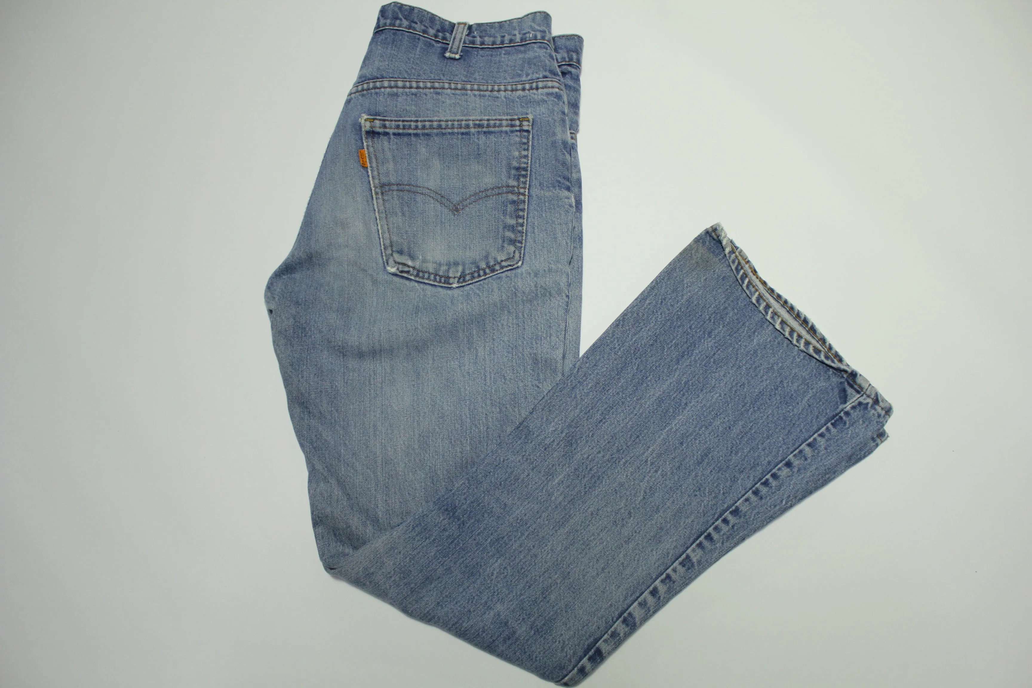 Levis 545 Distressed Vintage 80's Denim Grunge Punk Orange Tab Blue Jeans SF 207