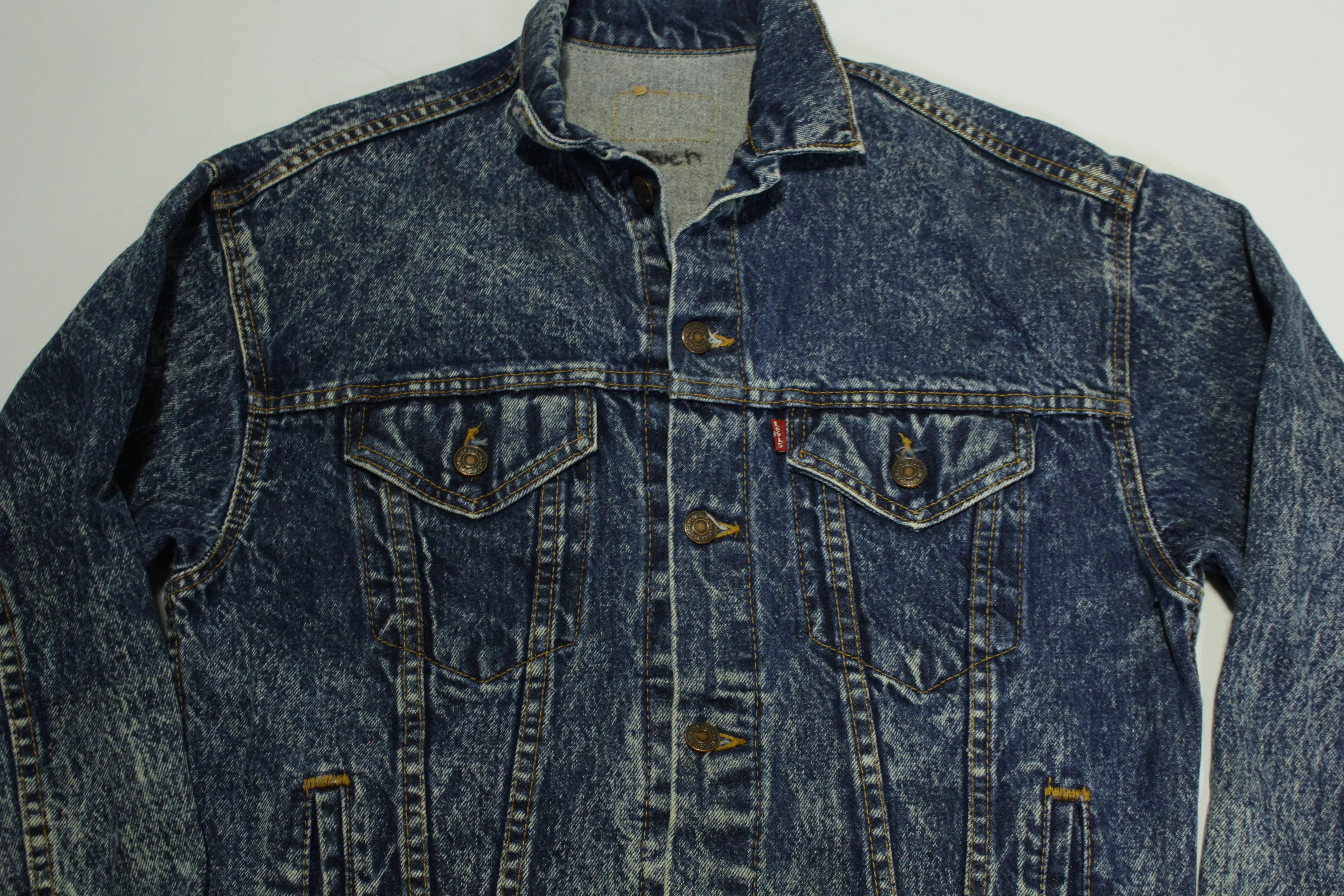 Levis Vintage 80's Stone Washed Denim 4 Pocket Jean Jacket