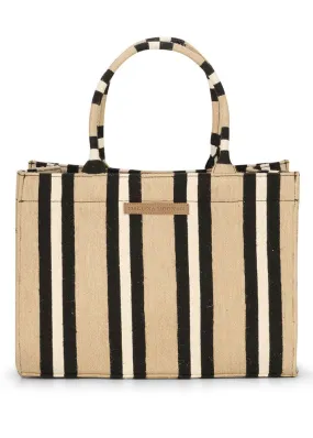 Luna Moon Svinklv Big Tote - Taske - Jute/Black