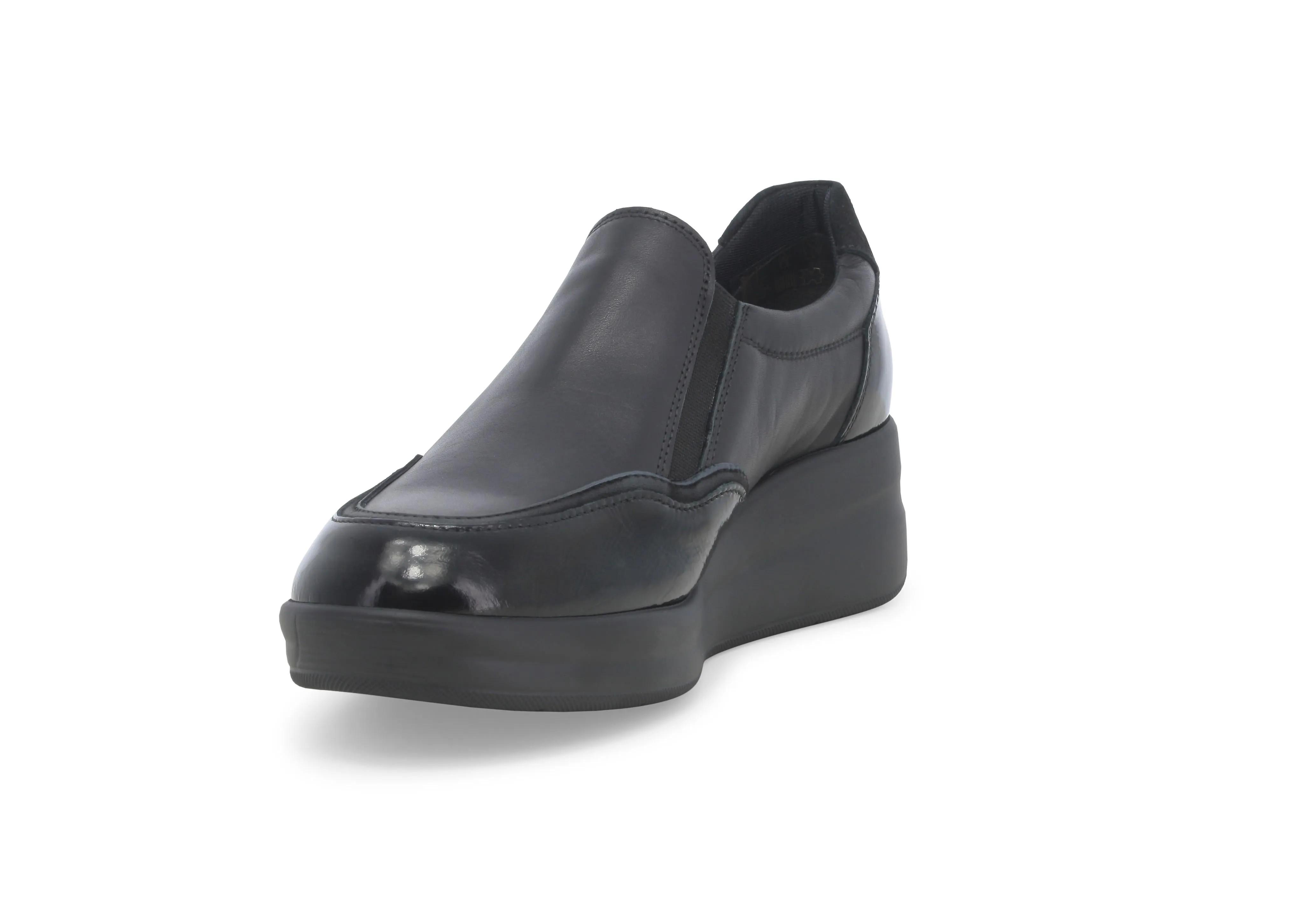 Melluso Scarpe Comfort Slip-on 2 Elastici Zeppa Tomaia Pelle