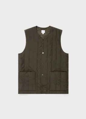 Men's Quilted Liner Gilet in Dark Olive