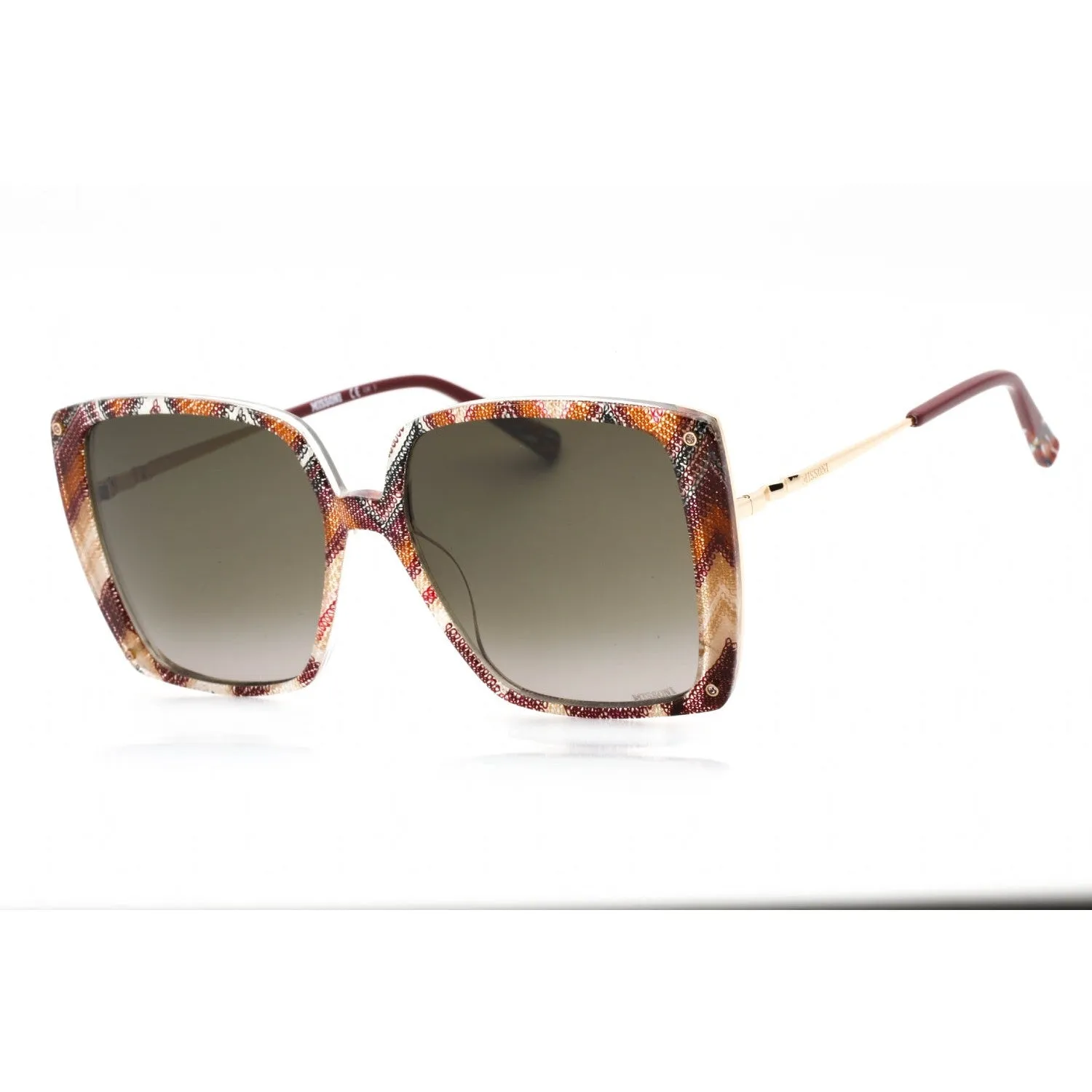 Missoni MIS 0002/S Sunglasses Plum Multicolor / Brown Gradient Women's