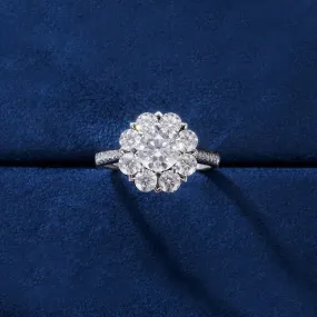 MOISSANITE  FLORAL HALO RING