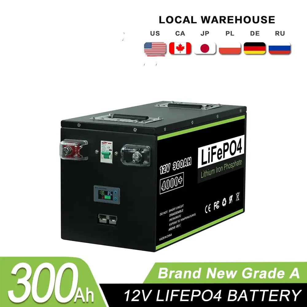 New 12V 200Ah 280Ah 400Ah 24v 100Ah 200Ah 48v 120Ah  LiFePO4 Battery Built in -BMS for Home Energy Storage Solar Perfect  No Tax