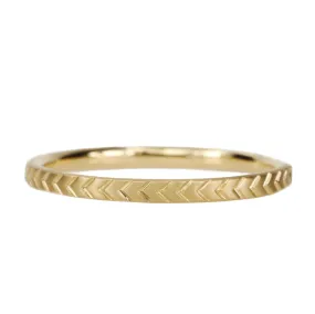 ORDER ONLY: 18K Gold Engraved Geometric Band