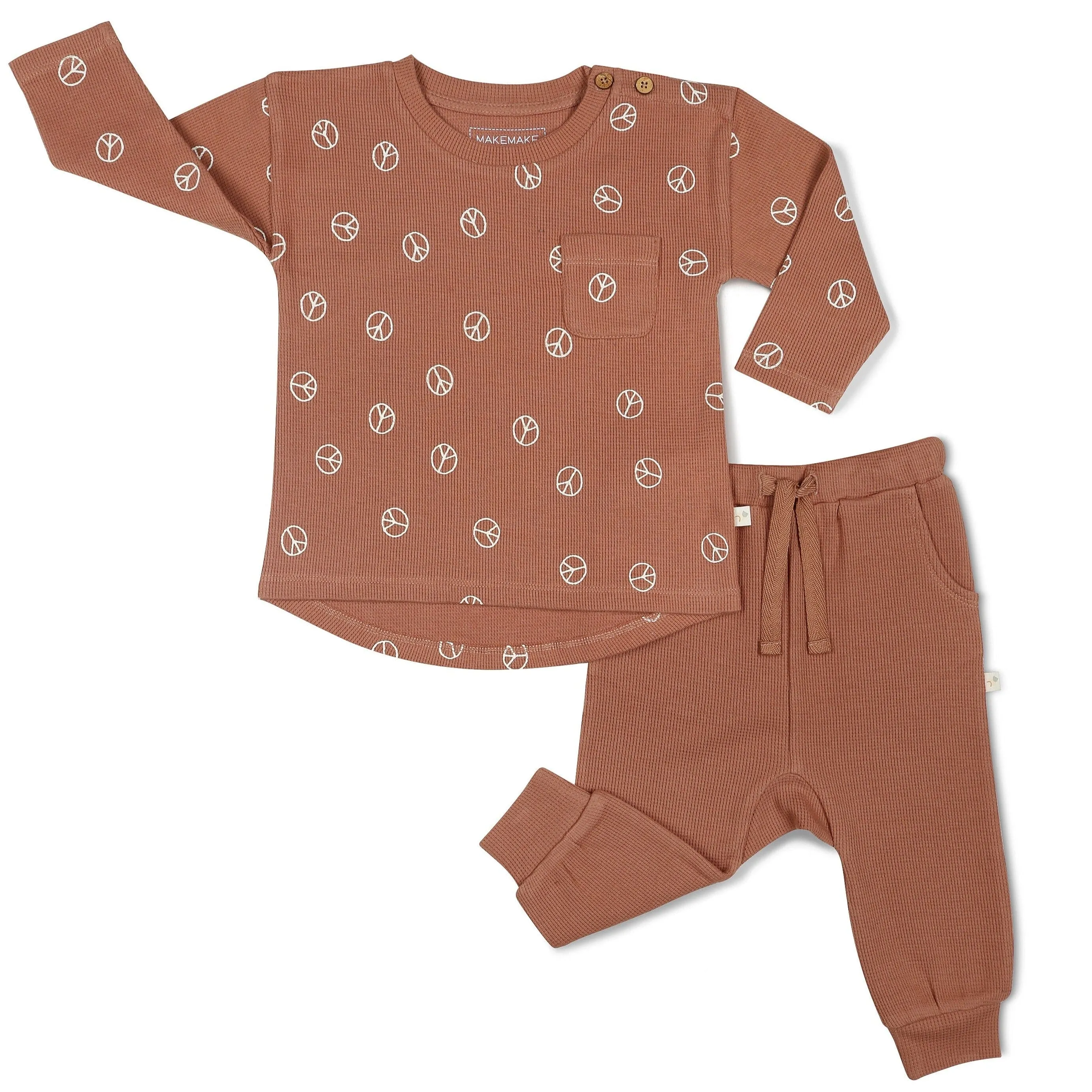 Organic Long Sleeve Tee & Pant Set | Peace