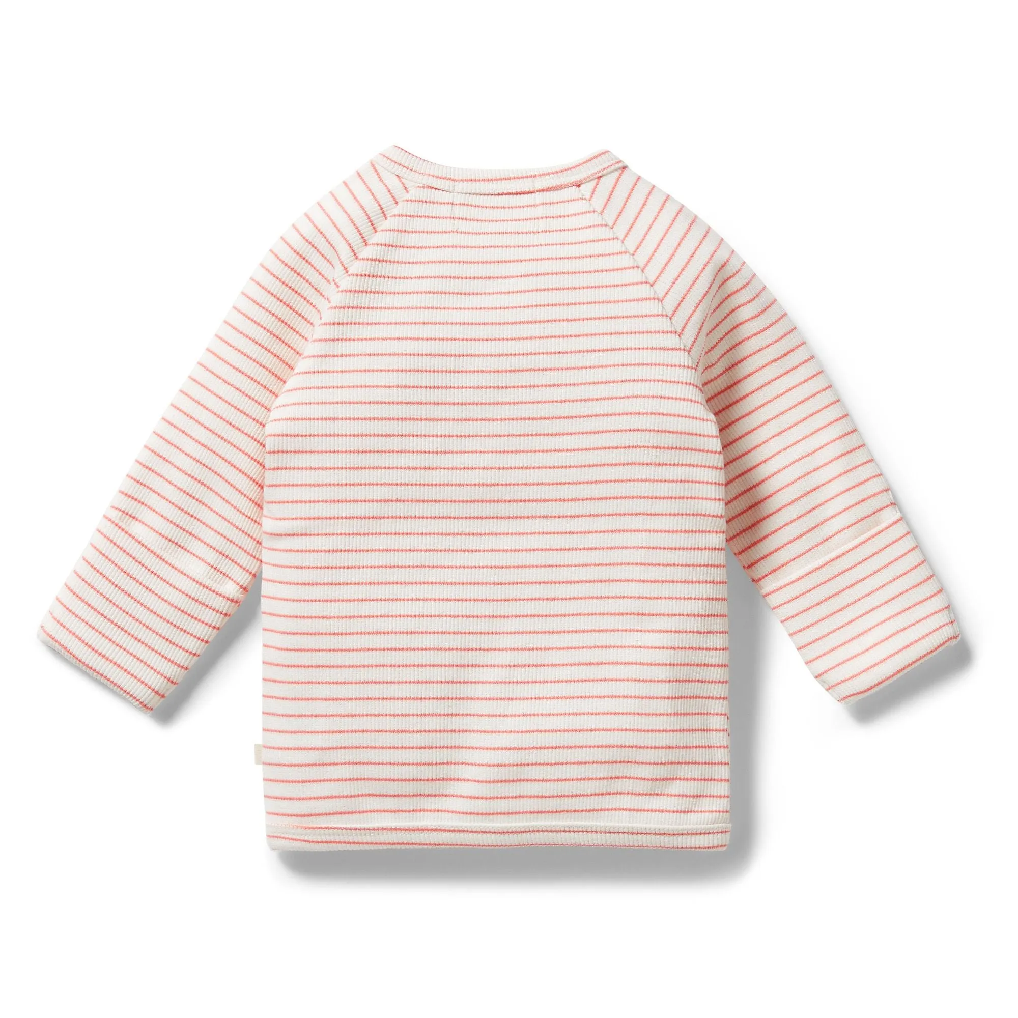 Organic Stripe Rib Kimono Top, Coral