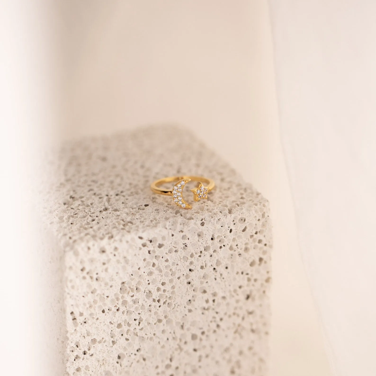 Pave Moon & Star Ring