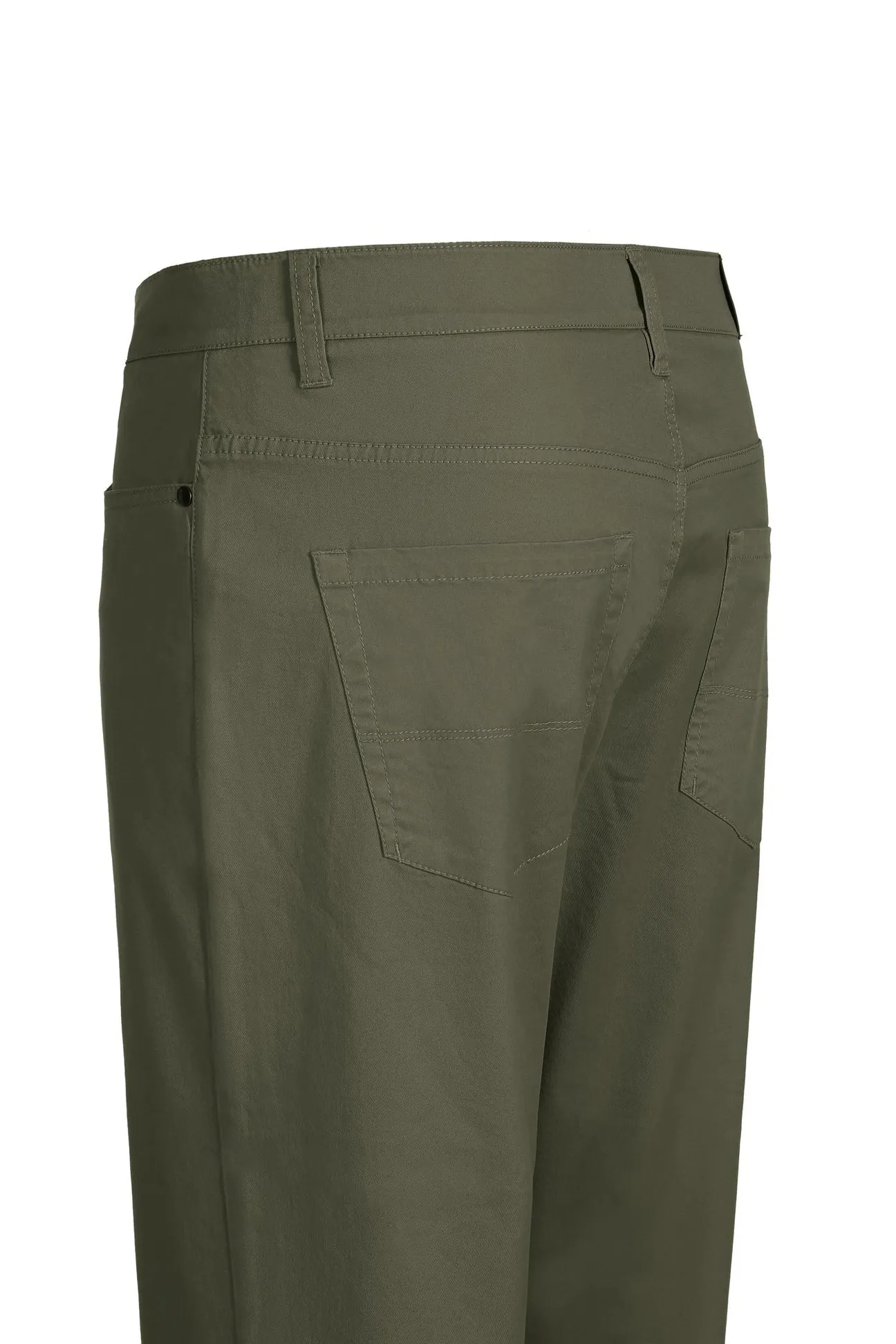 Pellagio Olive 5-Pocket Cotton Stretch Washed Flat Front Chino Pants PF20-20