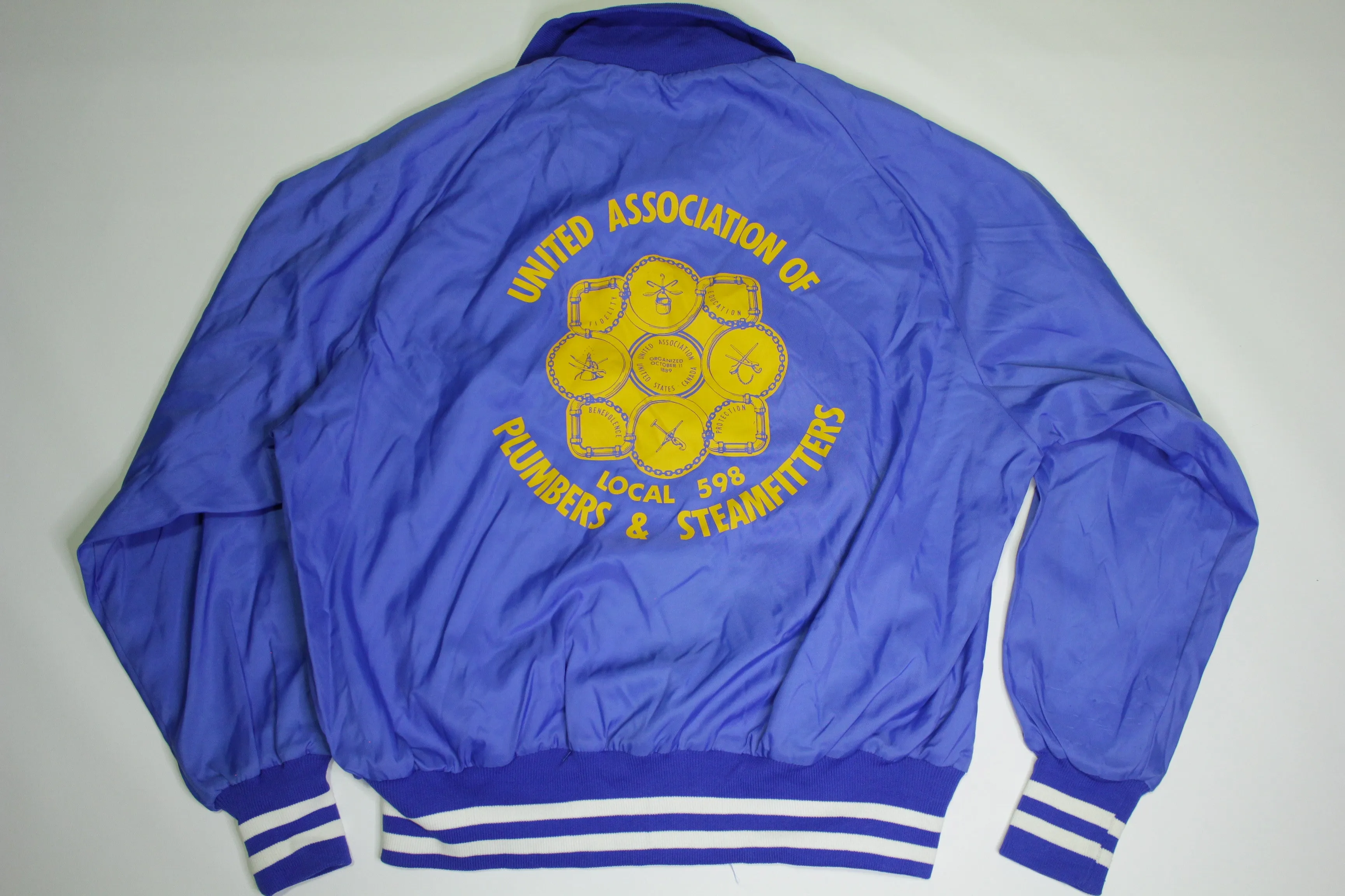 Pipefitters UA Vintage 80's Plumbers Steamfitters Local 598 Pasco Deadstock Union Jacket