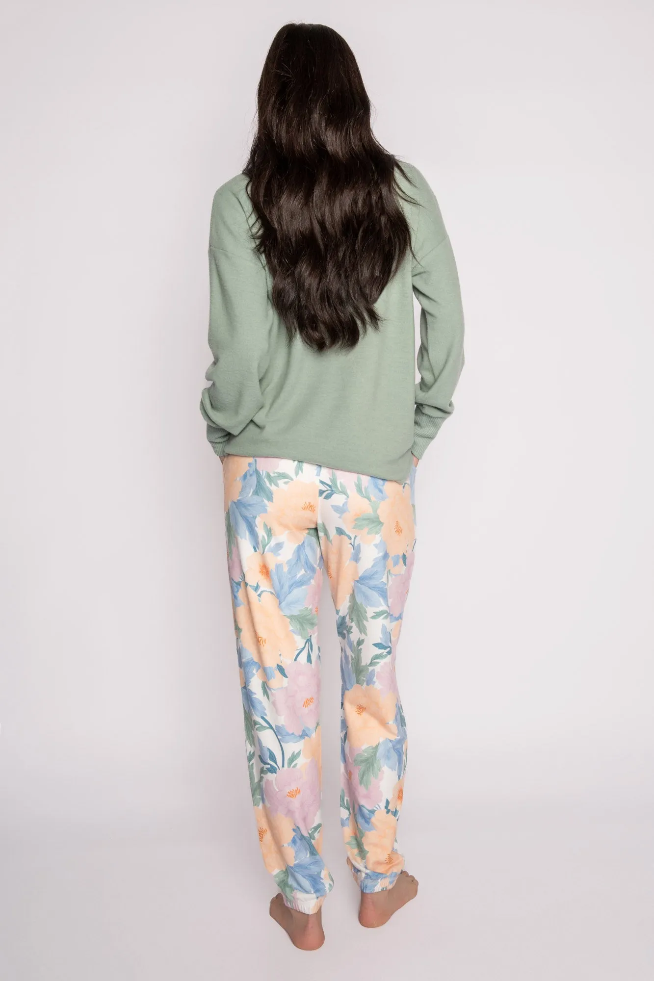 PJ Salvage pants, Twilight Garden fleece joggers