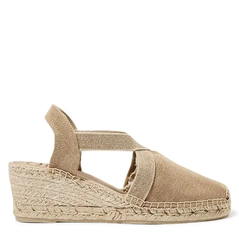 Plain Canvas Wedge Espadrille for Women - Terra-V