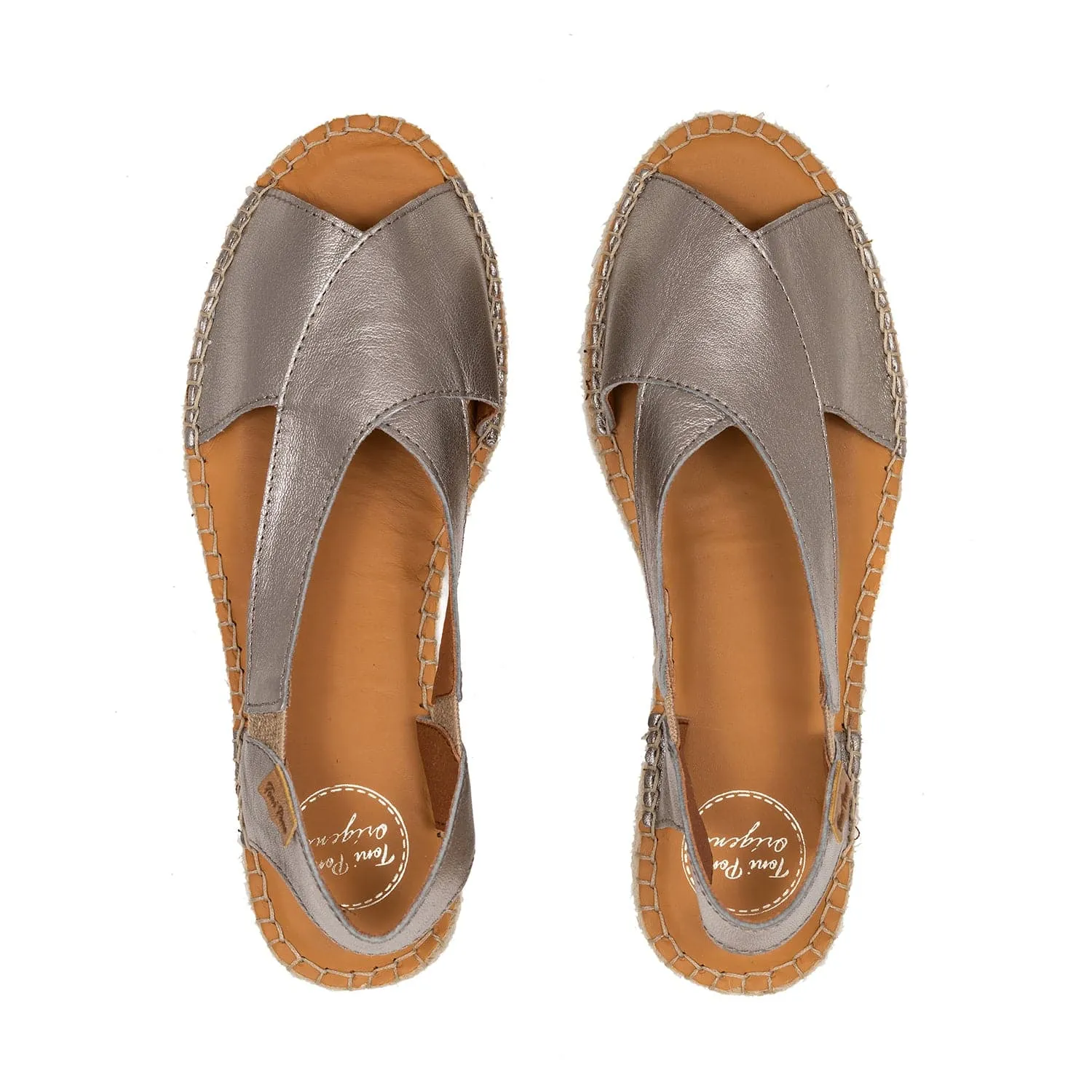 Plain Leather Wedge Espadrille for Women - Elda-P