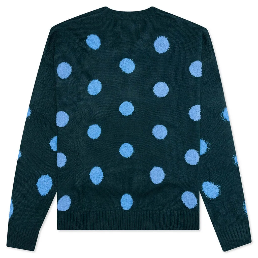 Polka Pile Crewneck Sweater - Mallard