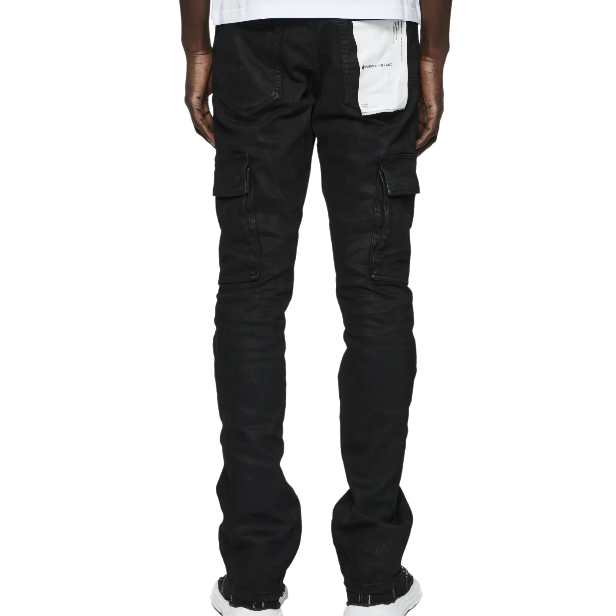 PURPLE BRAND P004 Black Flare Cargos