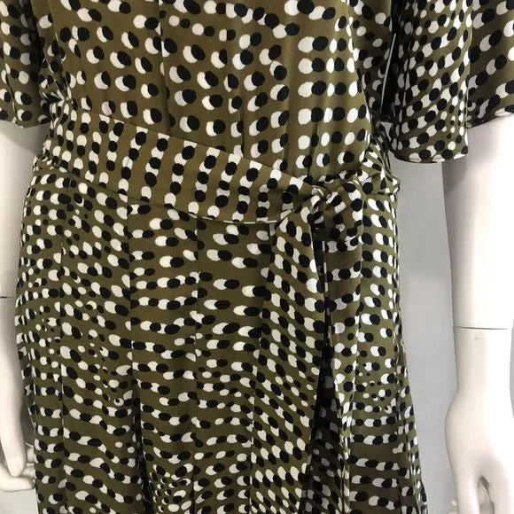 Reiss Olive Print with Belt Dress