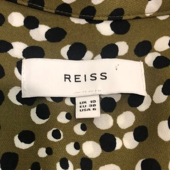 Reiss Olive Print with Belt Dress