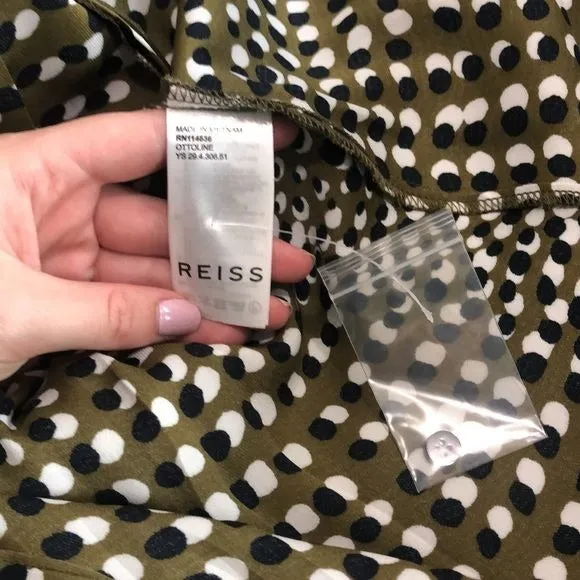 Reiss Olive Print with Belt Dress