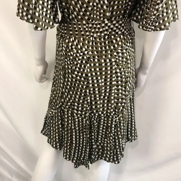 Reiss Olive Print with Belt Dress