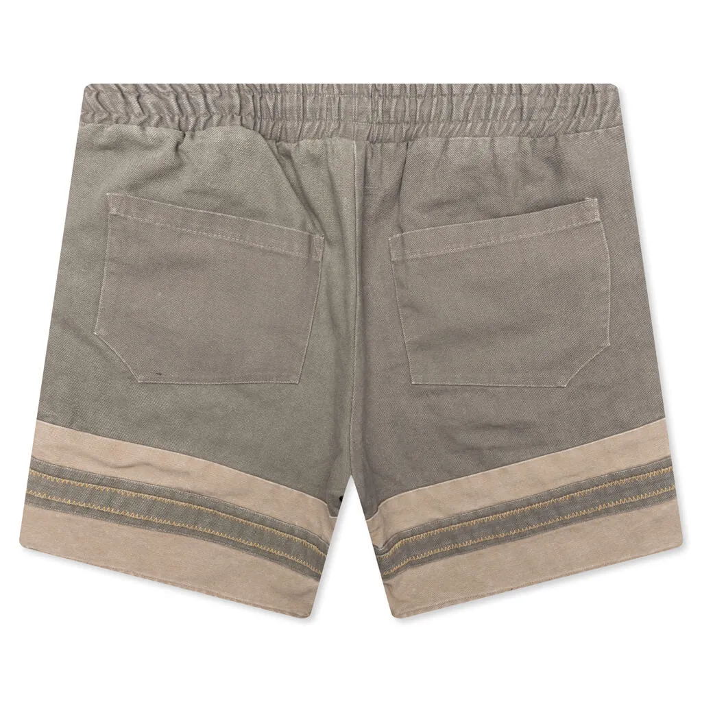 Rhude Emb. Canvas Logo Short - Olive/Tan