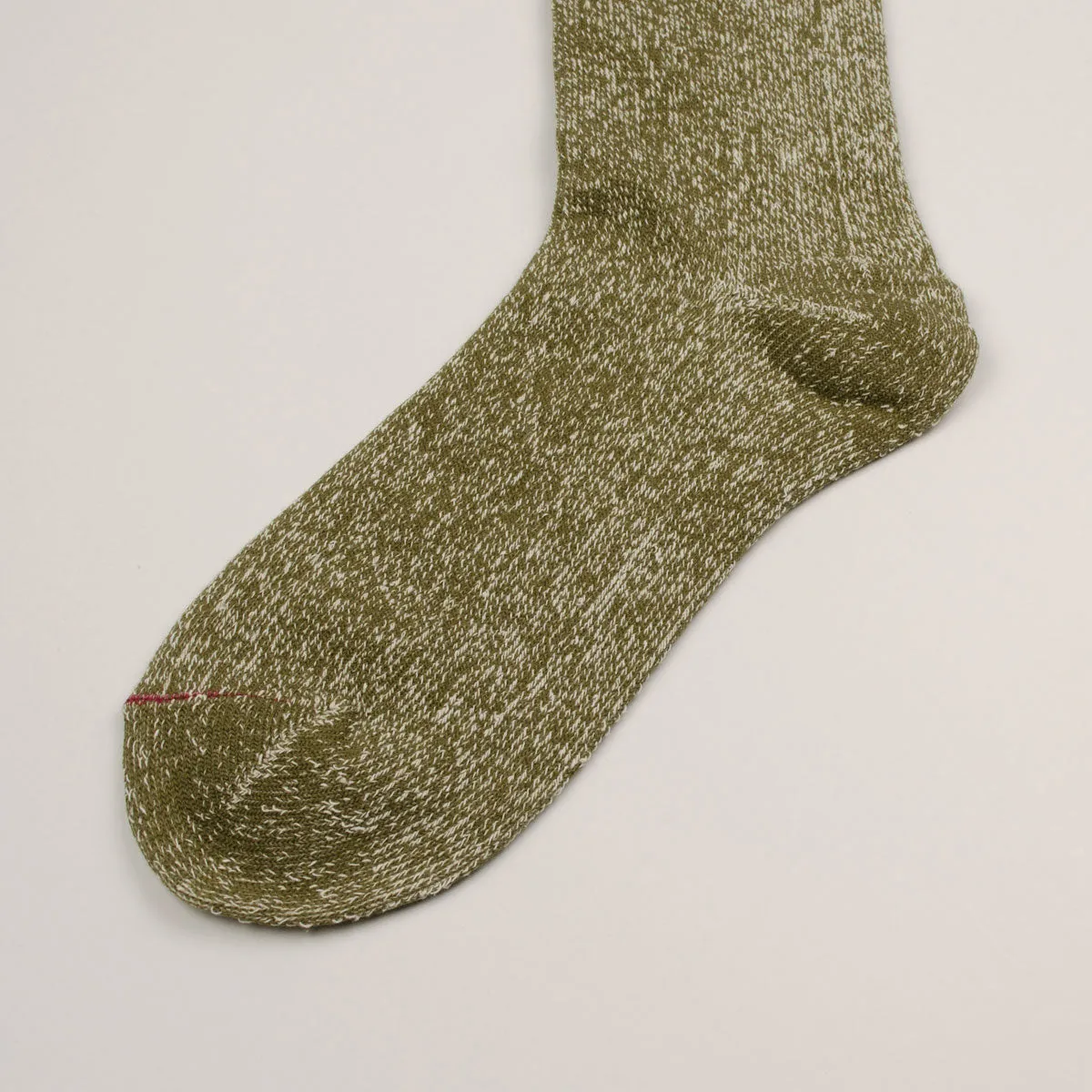 RoToTo - Doubleface Silk / Cotton Socks - Olive / Dark Khaki