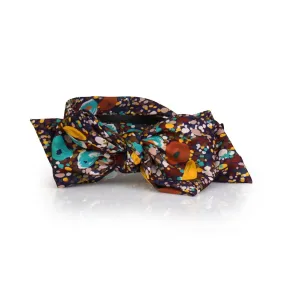 SATIN FLORAL SIDE BOW