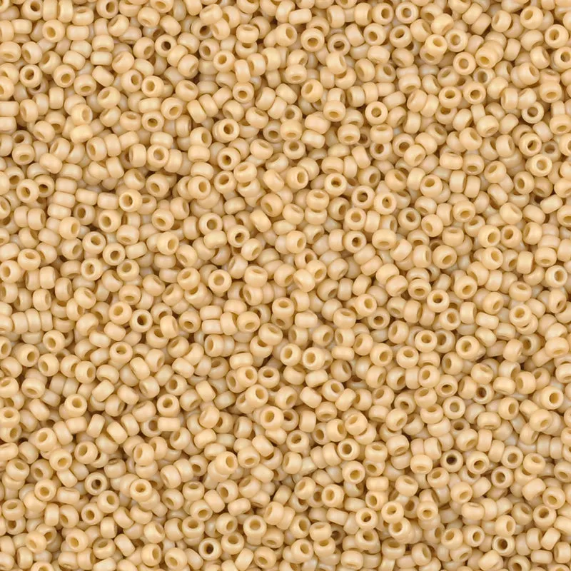 Seed Beads-15/0 Round-4691 Frost Opaque Glaze Rainbow Ivory-Miyuki-7 Grams