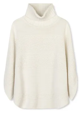 Sibin Linnebjerg Siff Poncho - Offwhite