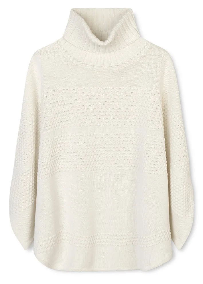 Sibin Linnebjerg Siff Poncho - Offwhite